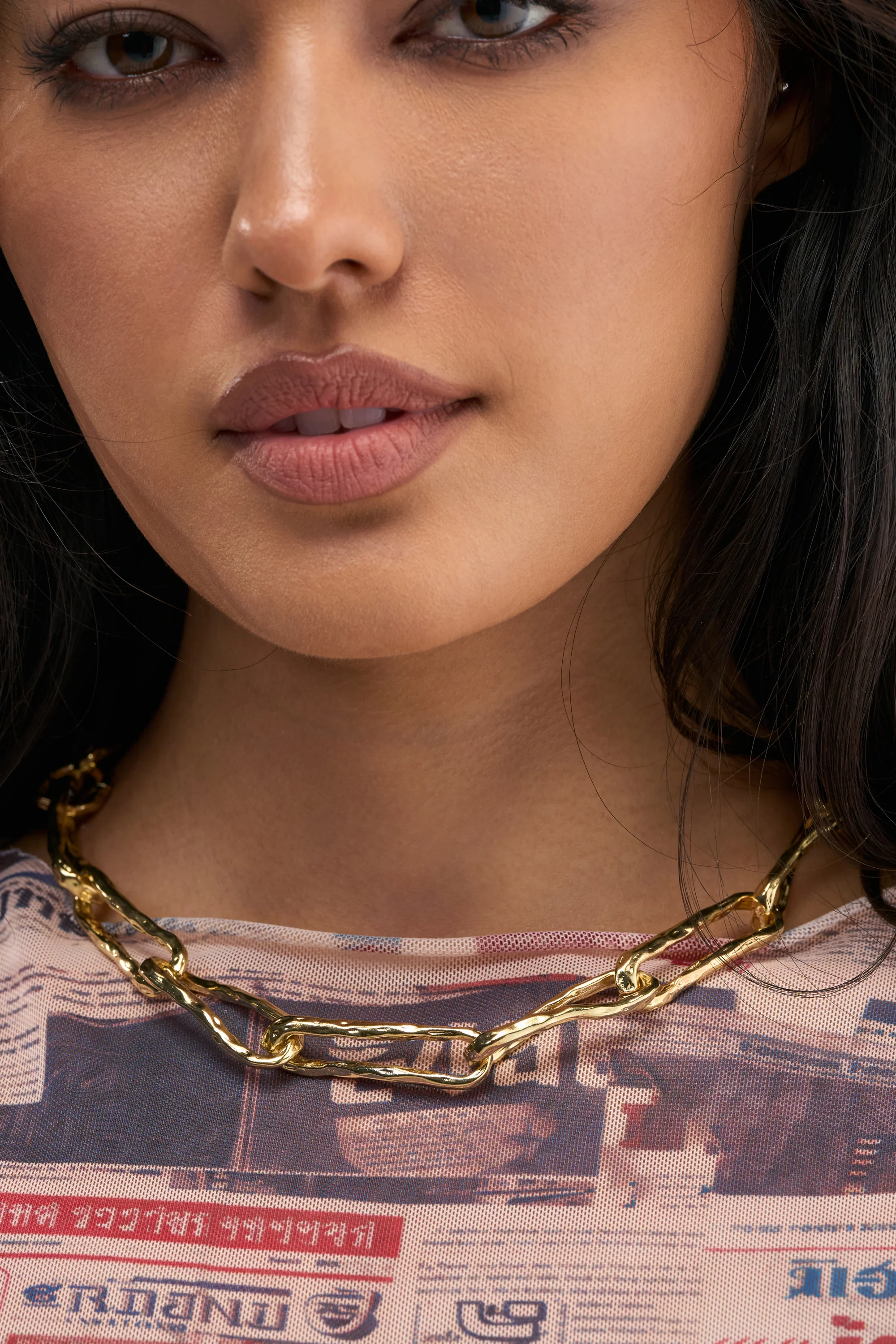 ORGANIC LINK NECKLACE IN GOLD - Akira Store