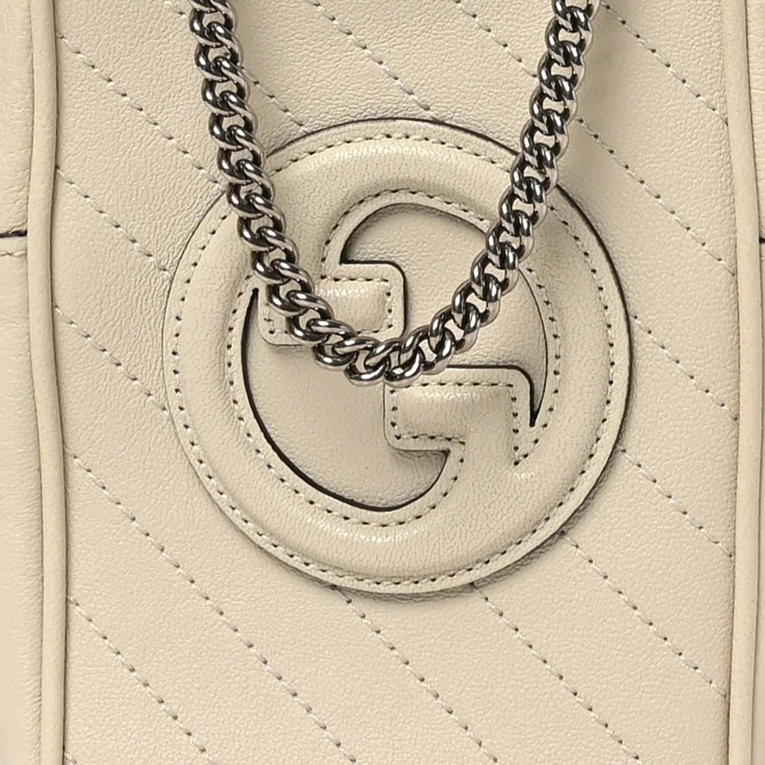 Sakai Be Green Calfskin Diagonal Stitched Mini Blondie Vertical Shoulder Bag Mystic White