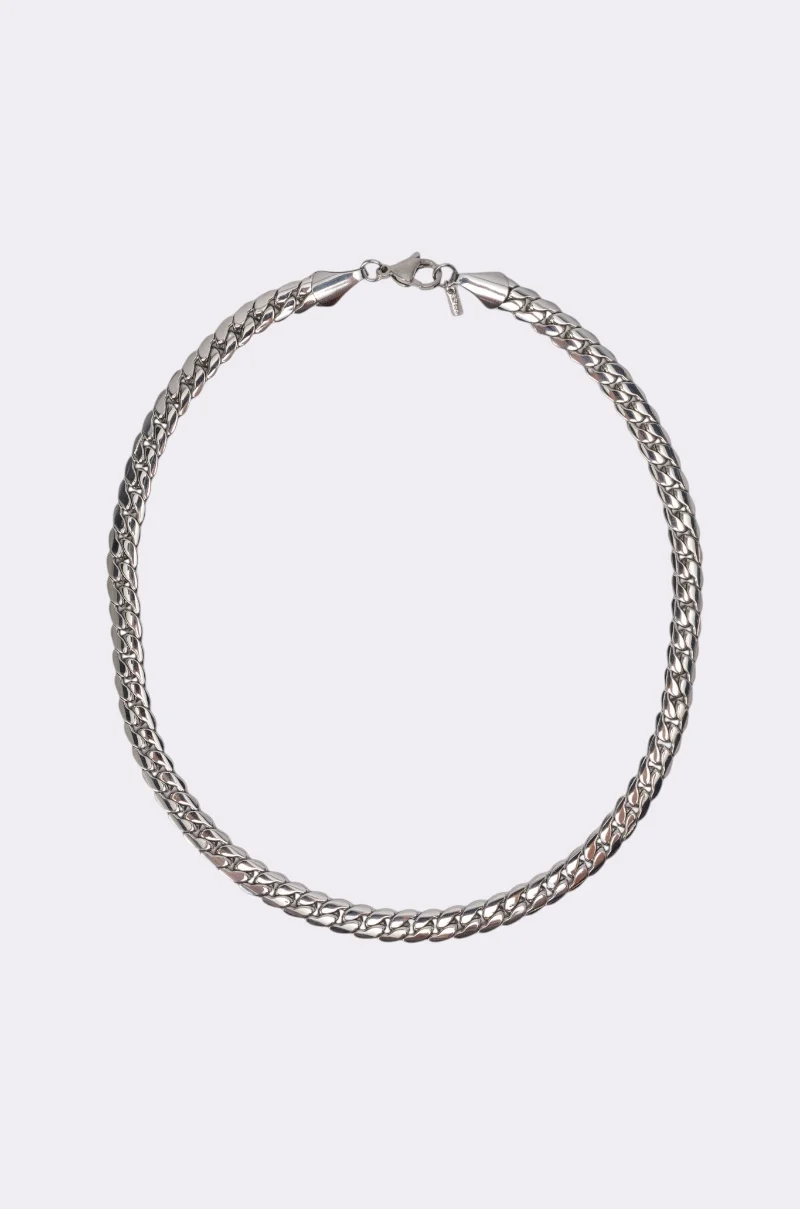 16 INCH MIAMI CHAIN 8MM IN SILVER - Akira Store