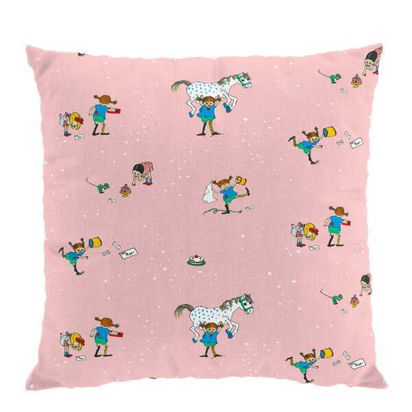 Pippi med vänner putetrekk 47x47 cm rosa