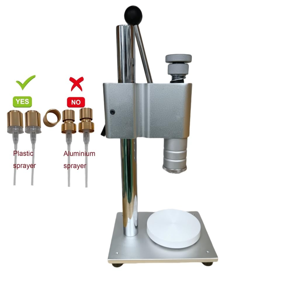 Manual Perfume Crimper Bottle Capping Machine, Aluminium Plastic Pump Handle Packing Essential Oil Bottle Tool Perfume Crimper Tool 13mm to 20mm (white 15mm)