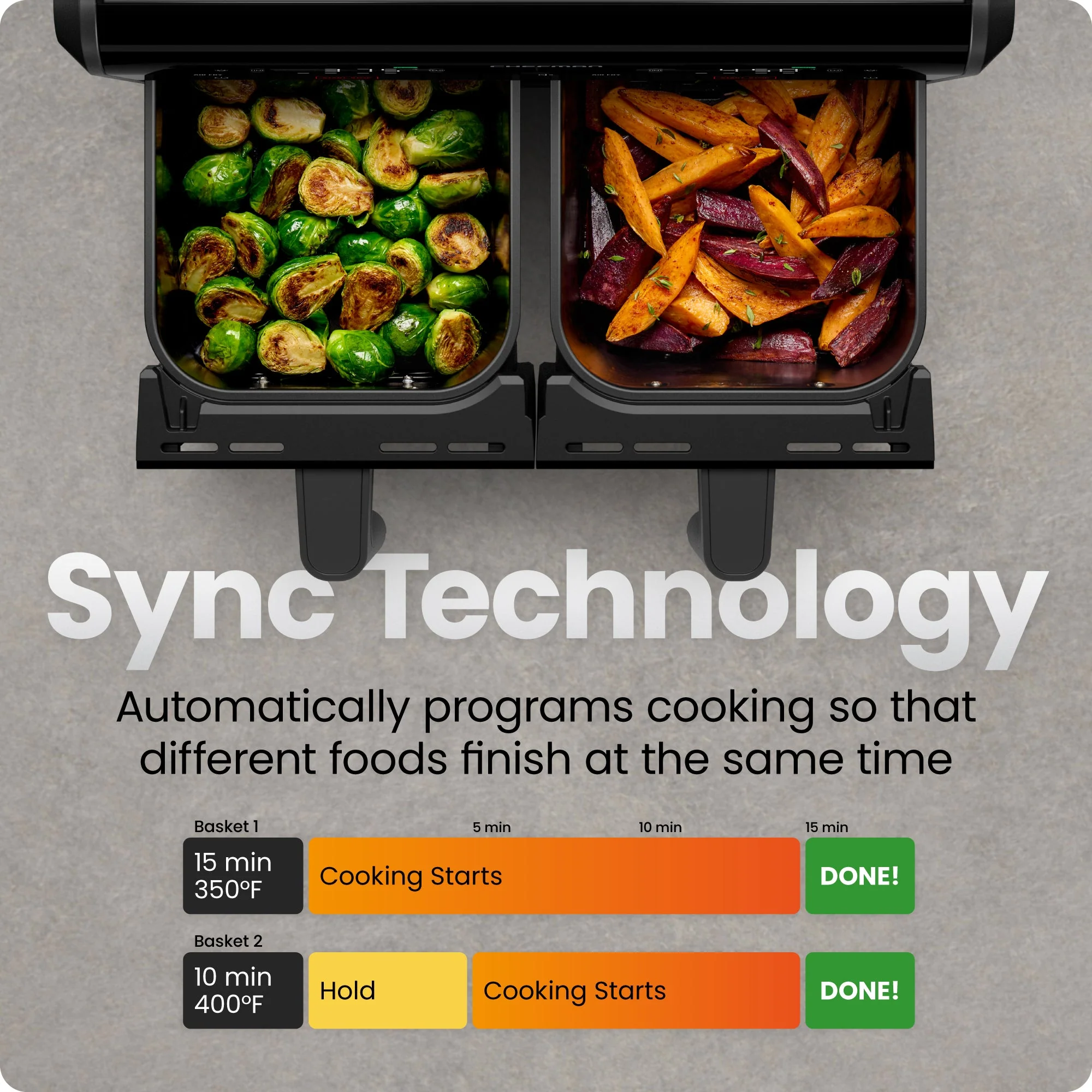 9 Qt. TurboFry Dual Basket Air Fryer with Window