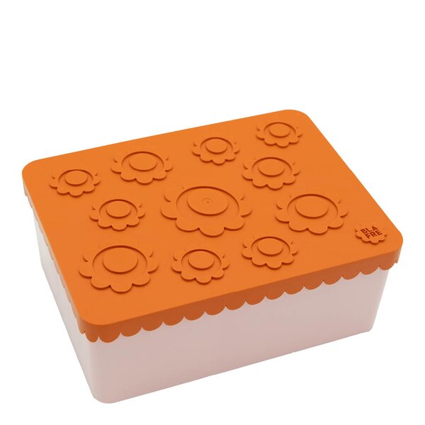 Matboks i plast treroms 7x14x19 cm Blomst oransje/rosa