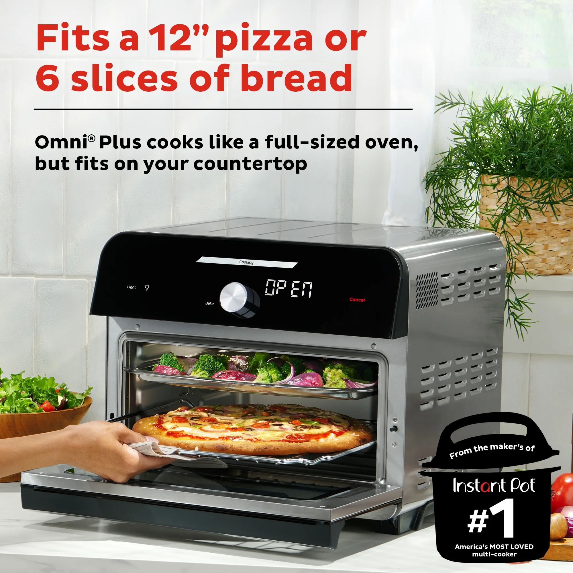 Instant Omni Plus 18 L Air Fryer Toaster Oven Combo with 10 - in - 1 Functions, from the Makers of Instant Pot