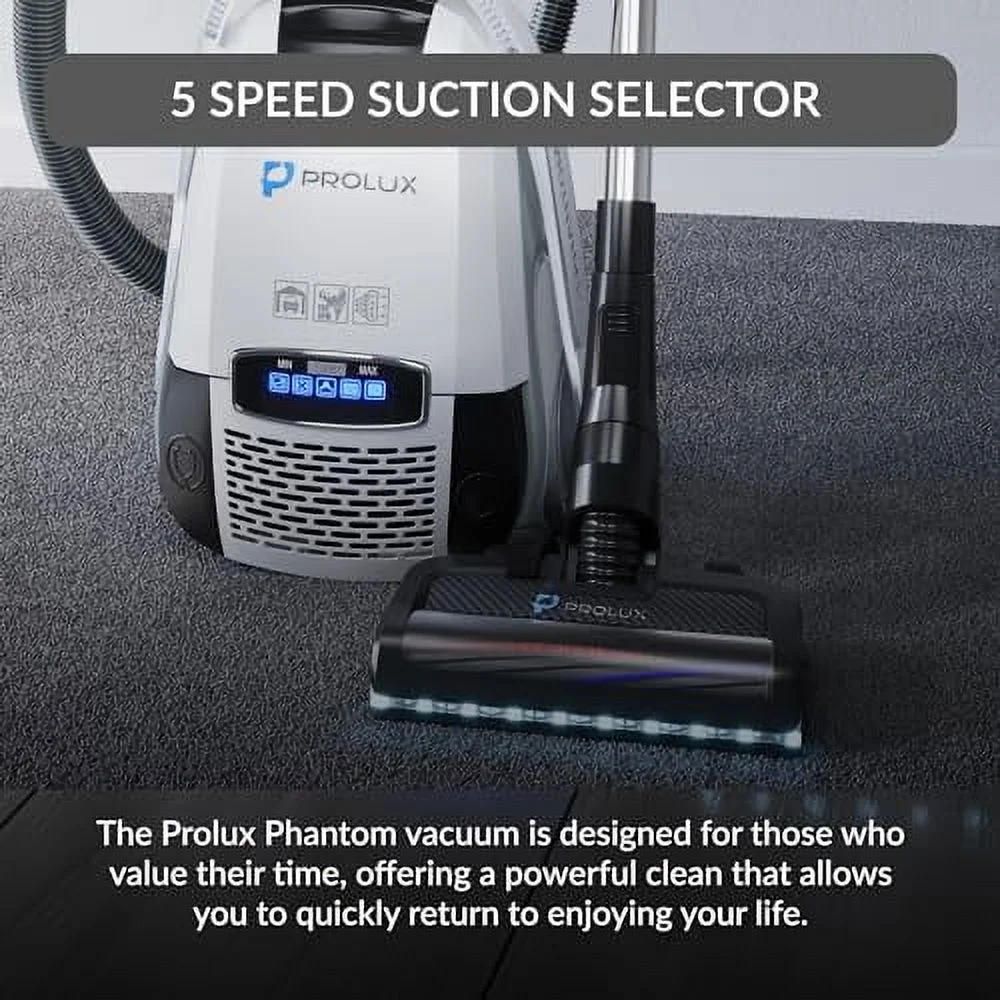 Phantom Bagged Canister Deep Cleaning PET Vacuum with Powerhead for Home - Image 3