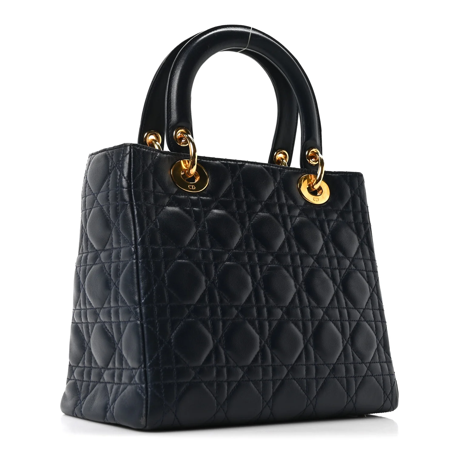 Lambskin Cannage Medium Lady Dior Navy Blue