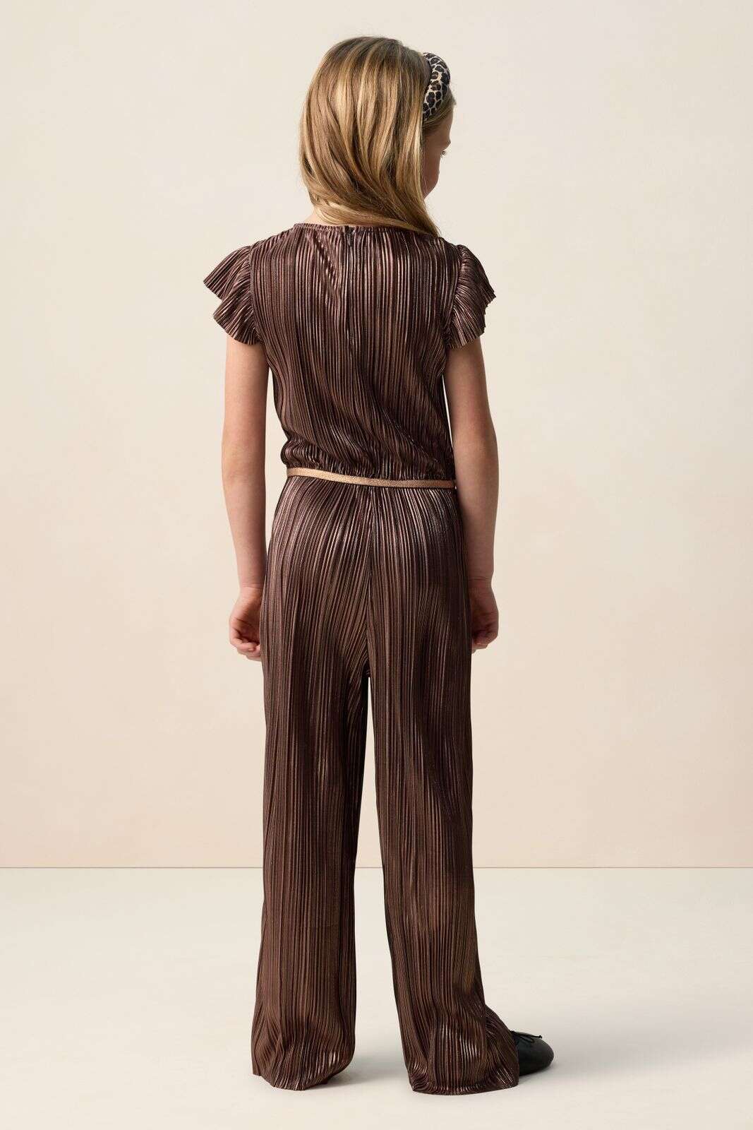 Gouden pliss&eacute; jumpsuit