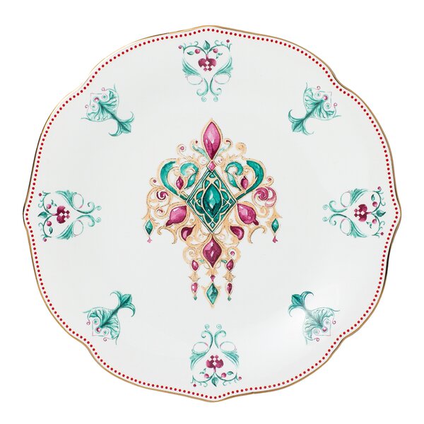 Lucia tallerken 28 cm hvit/rød/grønn