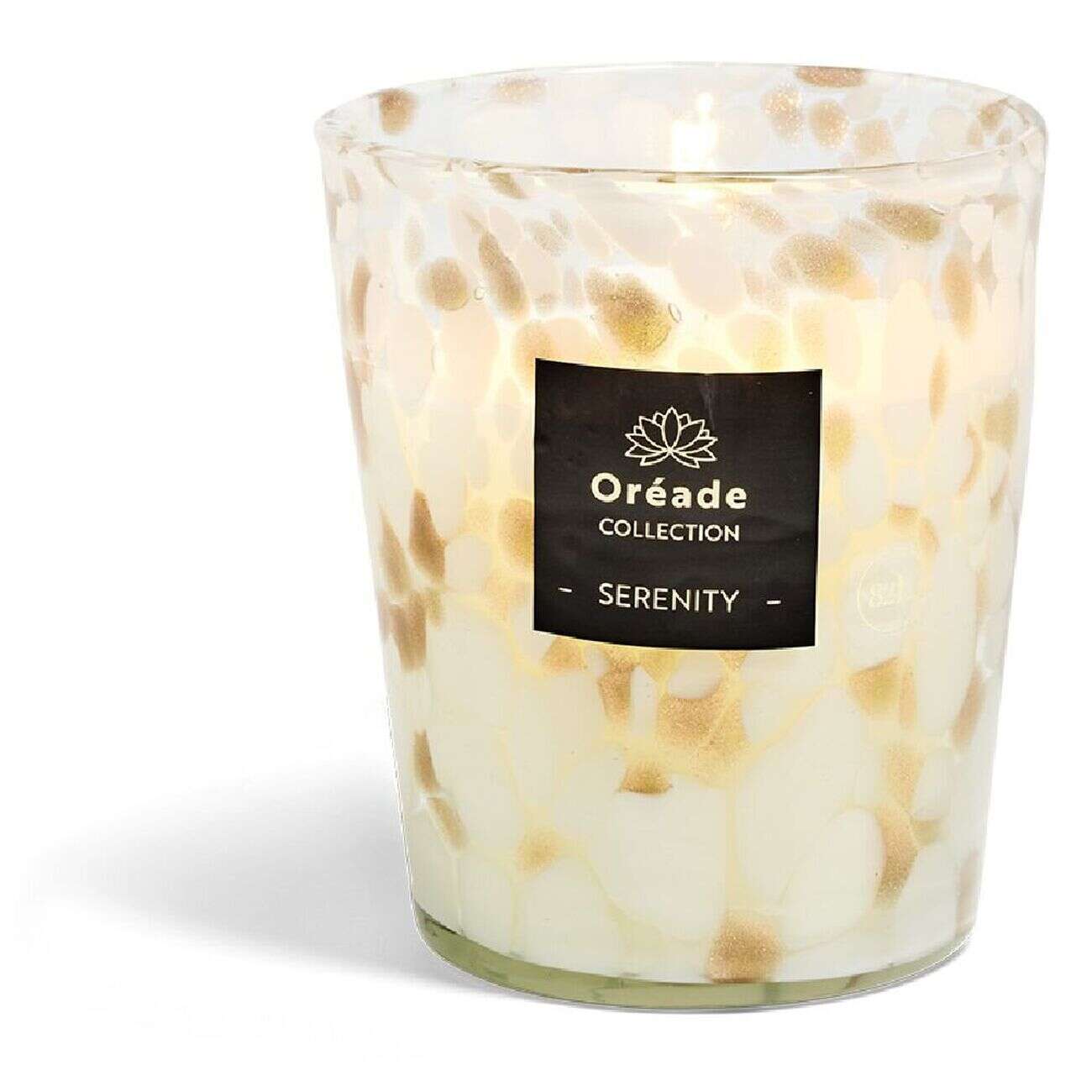 Bougie en verre soufflé Sérénité 82h Ø13xH16cm blanche