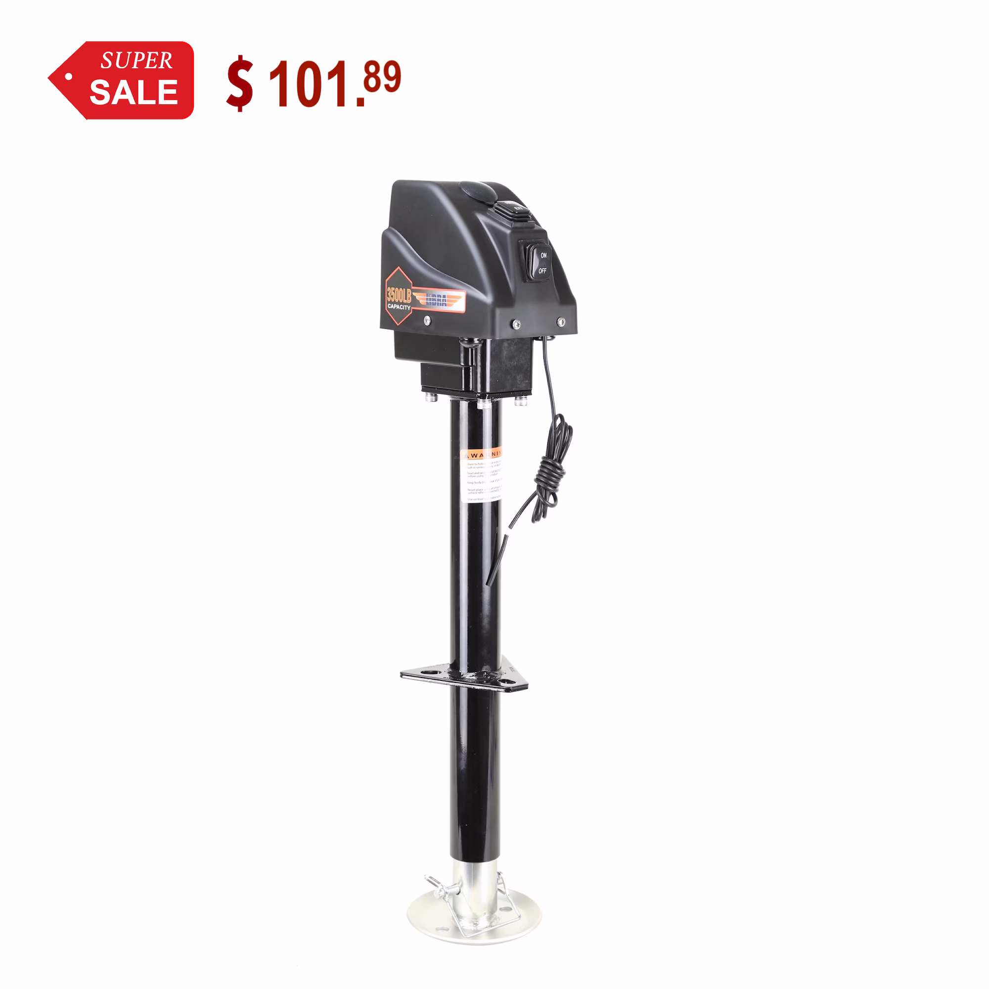 3500lbs Electric Power Tongue Jack for RV Trailer Camper w/waterproof cover