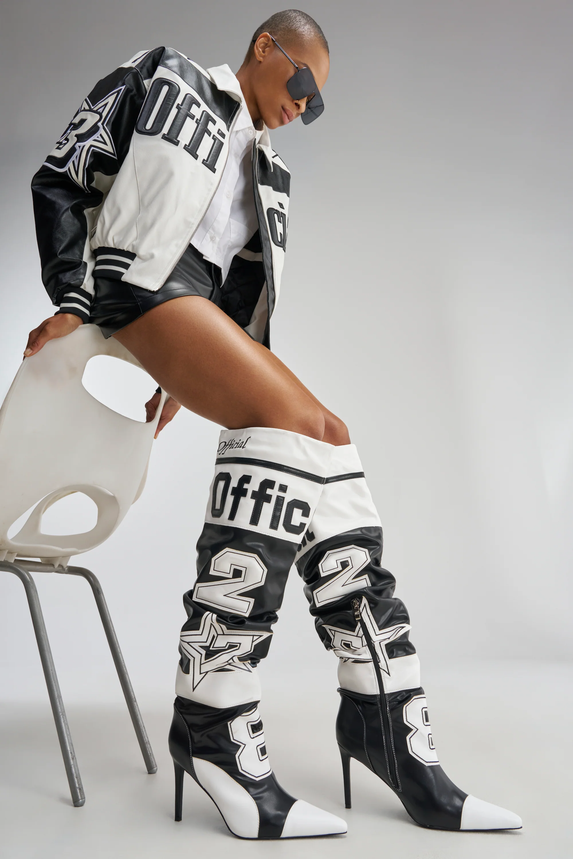 AKIRA GOLD HYPE COLOR BLOCKED SPORTY STILETTO BOOT - Akira Store