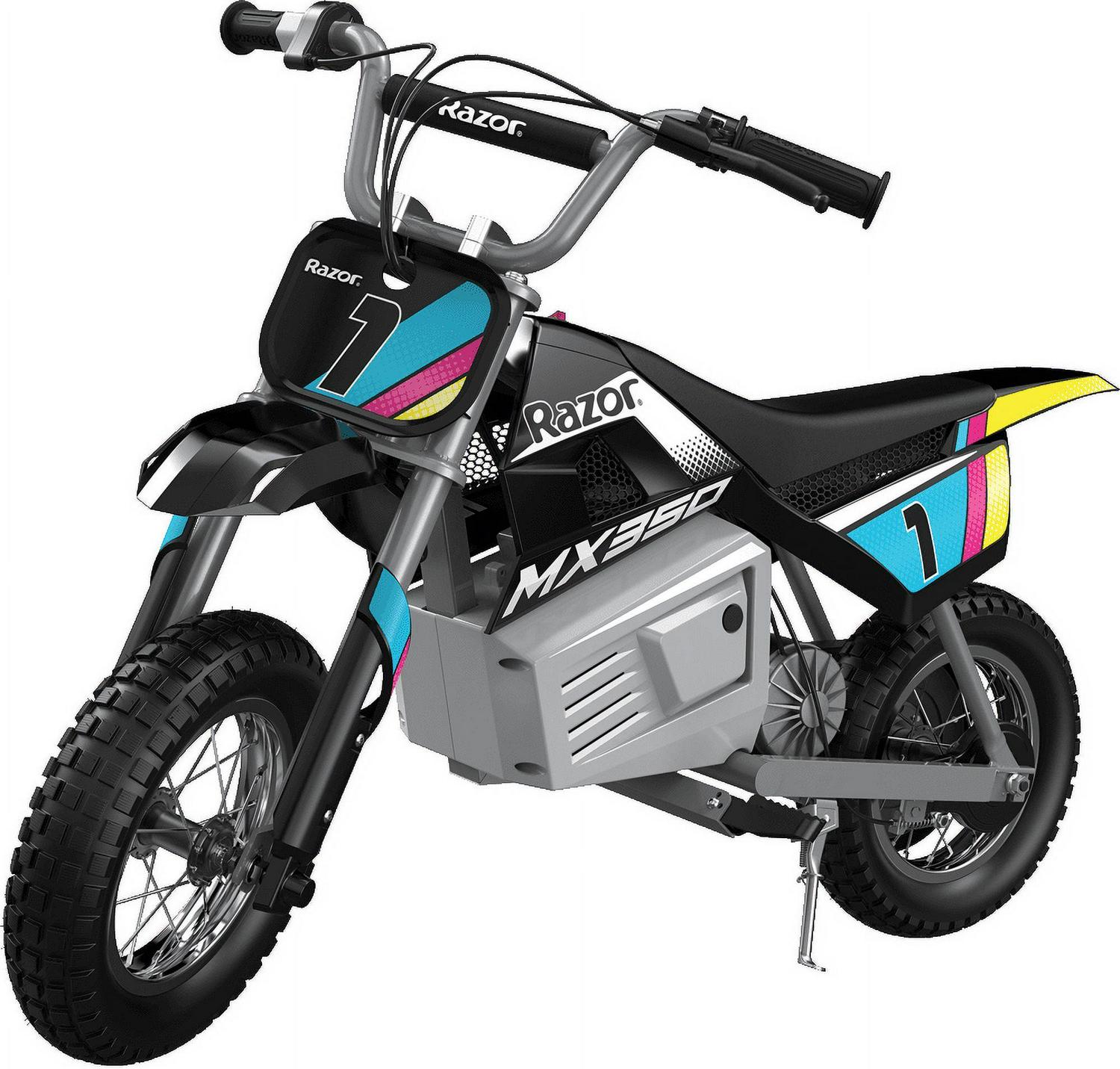 Dirt Rocket MX350 Black with Decals. up to 14 mph. 24V Electric Dirt Bike for Child 8+ - Image 10