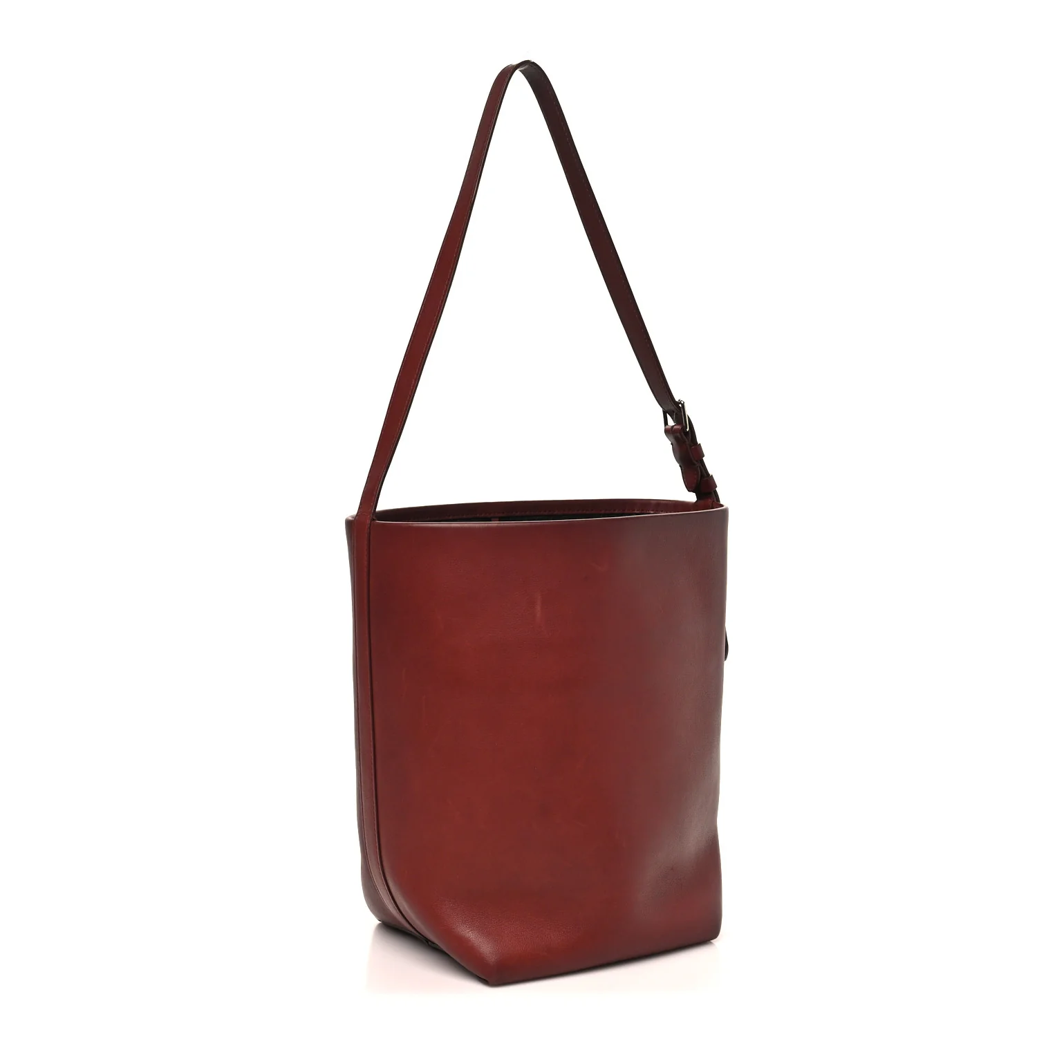 Polished Saddle Calfskin Medium N/S Park Tote Burnt Wood