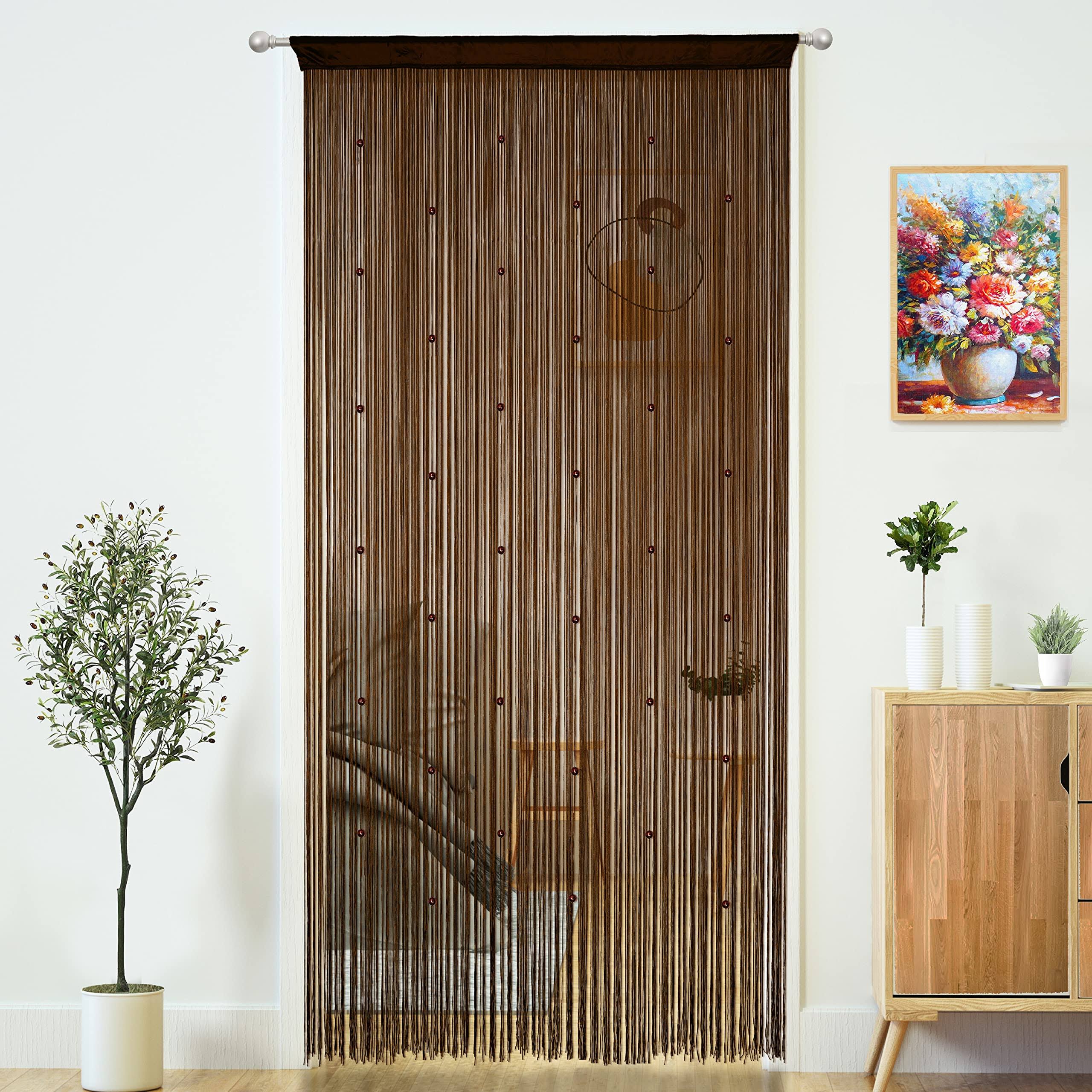 YaoYue Beaded Curtain Door String Curtains for Doorways Tassels Beads Hanging Fringe Hippie Room Divider Window Hallway Entrance