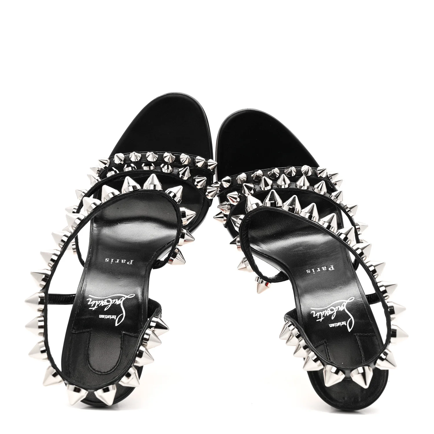 Calfskin Spikita Slingback 100 Stiletto Pumps 41 Black Silver