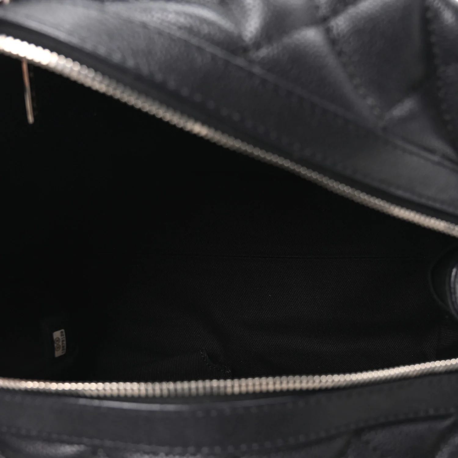 Caviar Quilted Timeless Bowler Black