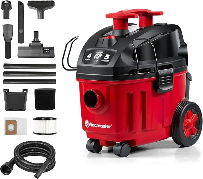 Vacmaster 4-Gallon 5 Peak HP Household Wet/Dry Vacuum - VF408B 1101