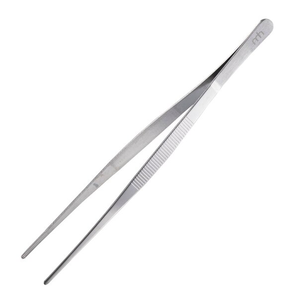 Basis matpinsett 25 cm børstet stål