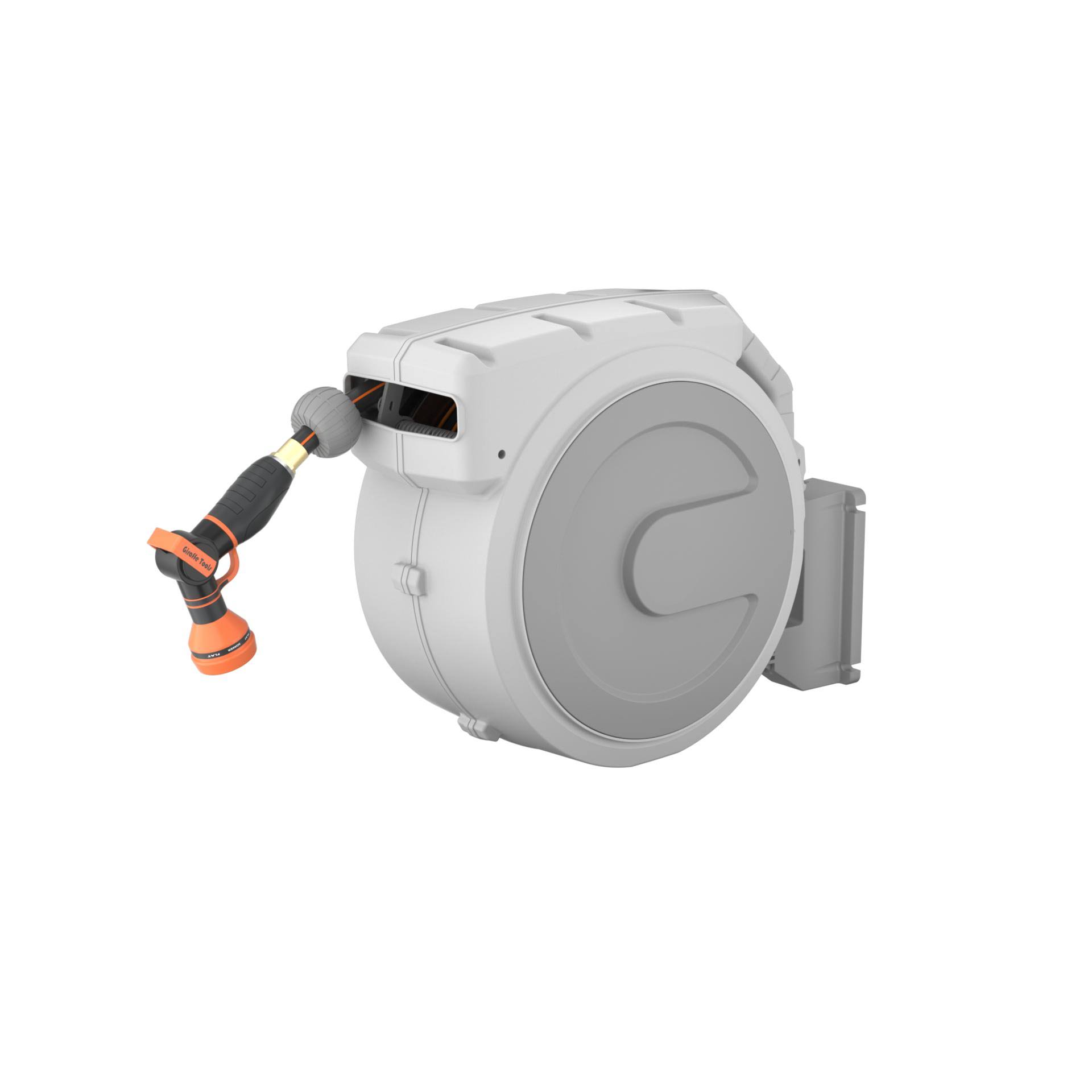 Retractable Garden Hose Reel 130-ft 1/2-in Light Grey