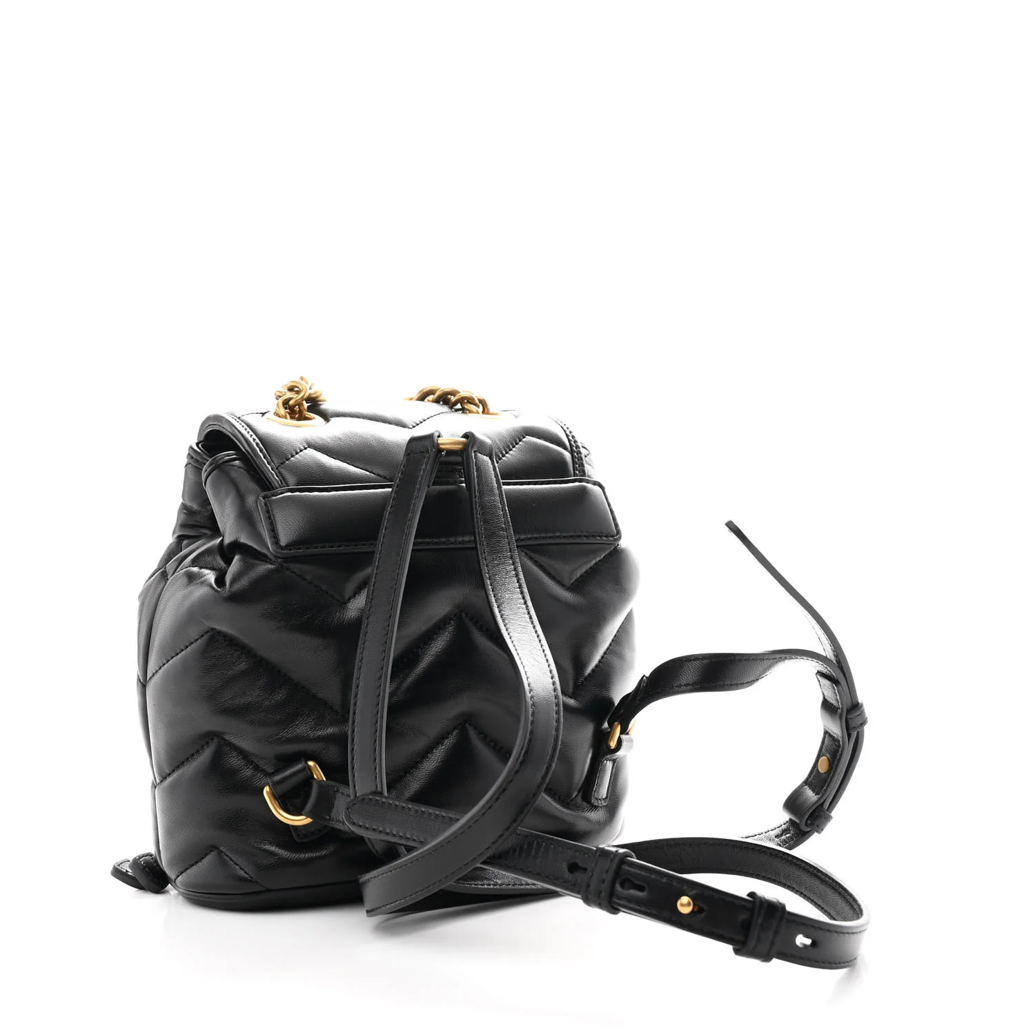 Nappa Chevron Matelasse GG Marmont Backpack Black