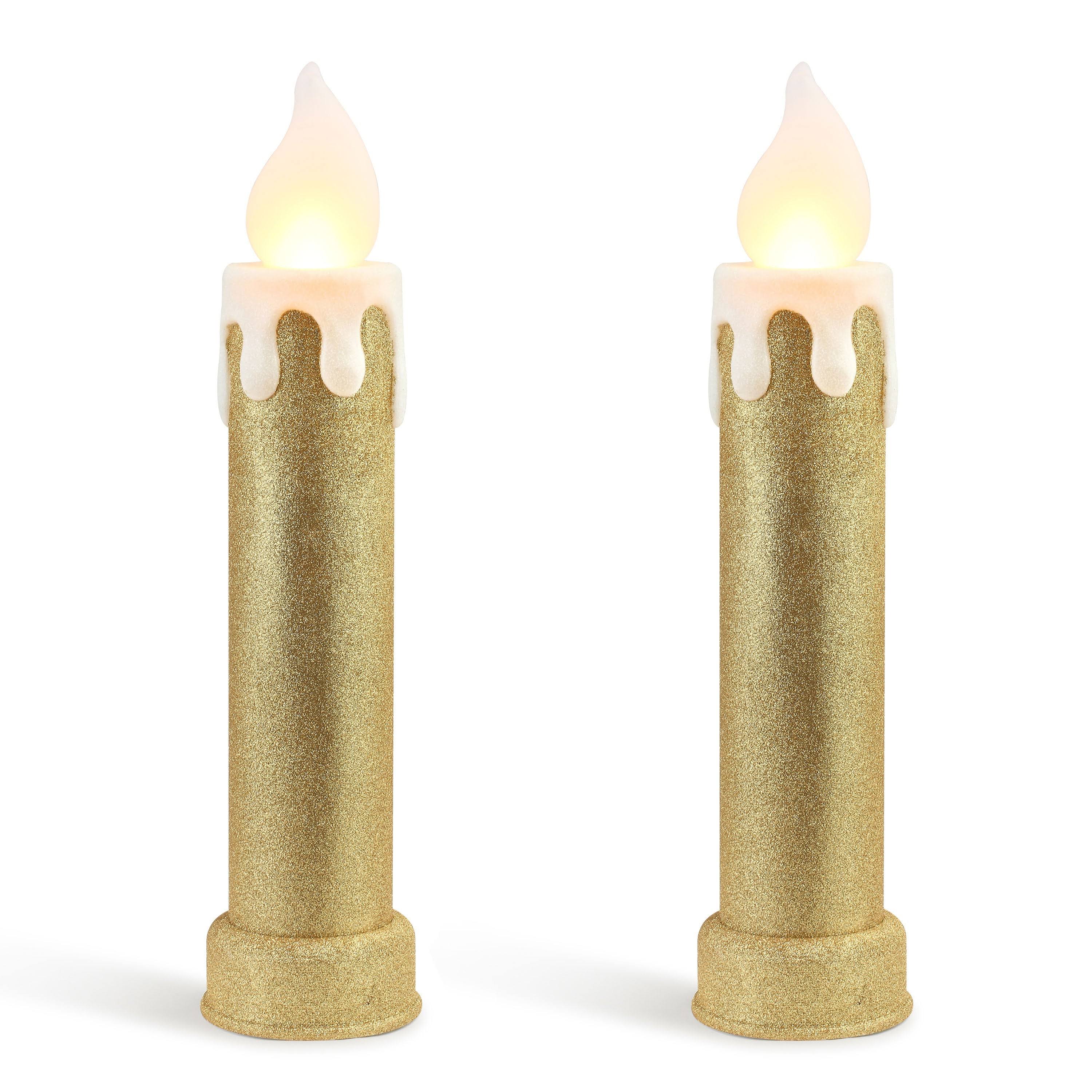 Mr. Christmas 24 inch Set of 2 Blow Mold Candles - Gold