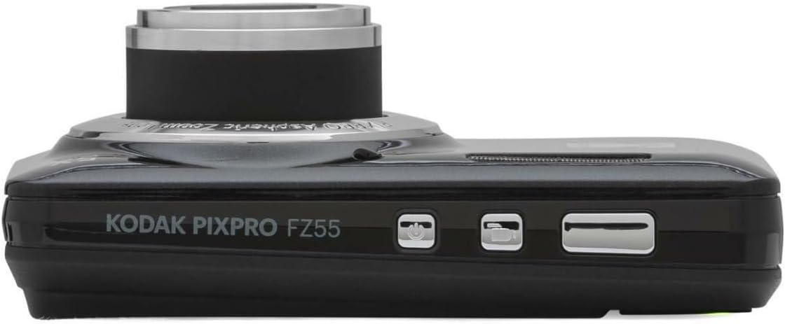 Kodak PIXPRO Friendly Zoom FZ55 Digital Camera (Black) Bundle with 32GB SD Card  Camera Case  and Battery Travel Charger (4 Items)