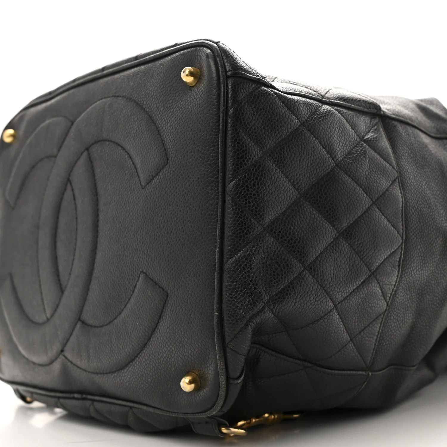 Caviar Quilted Drawstring Backpack Black