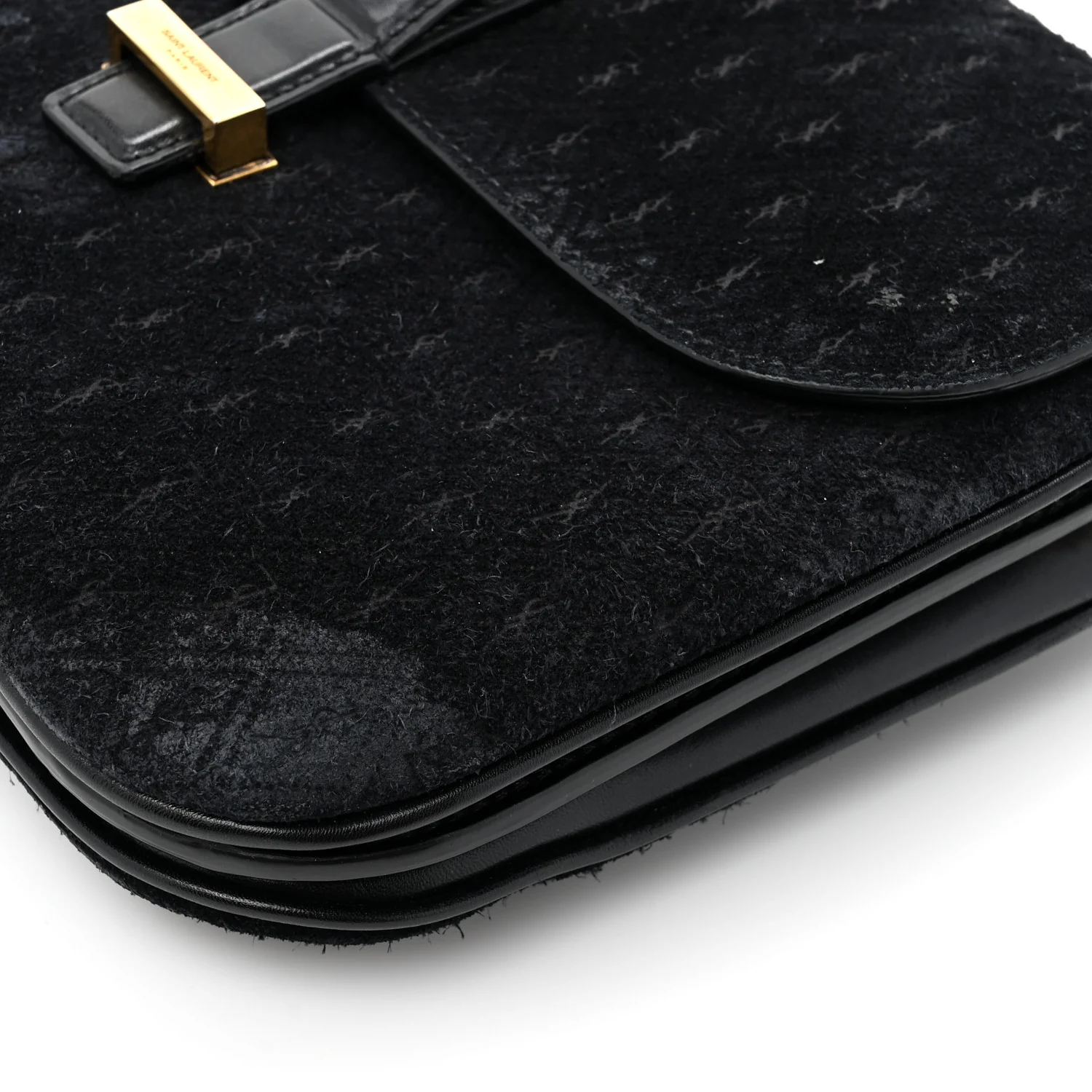 Suede All-Over Monogram Small Le Monogramme Satchel Black
