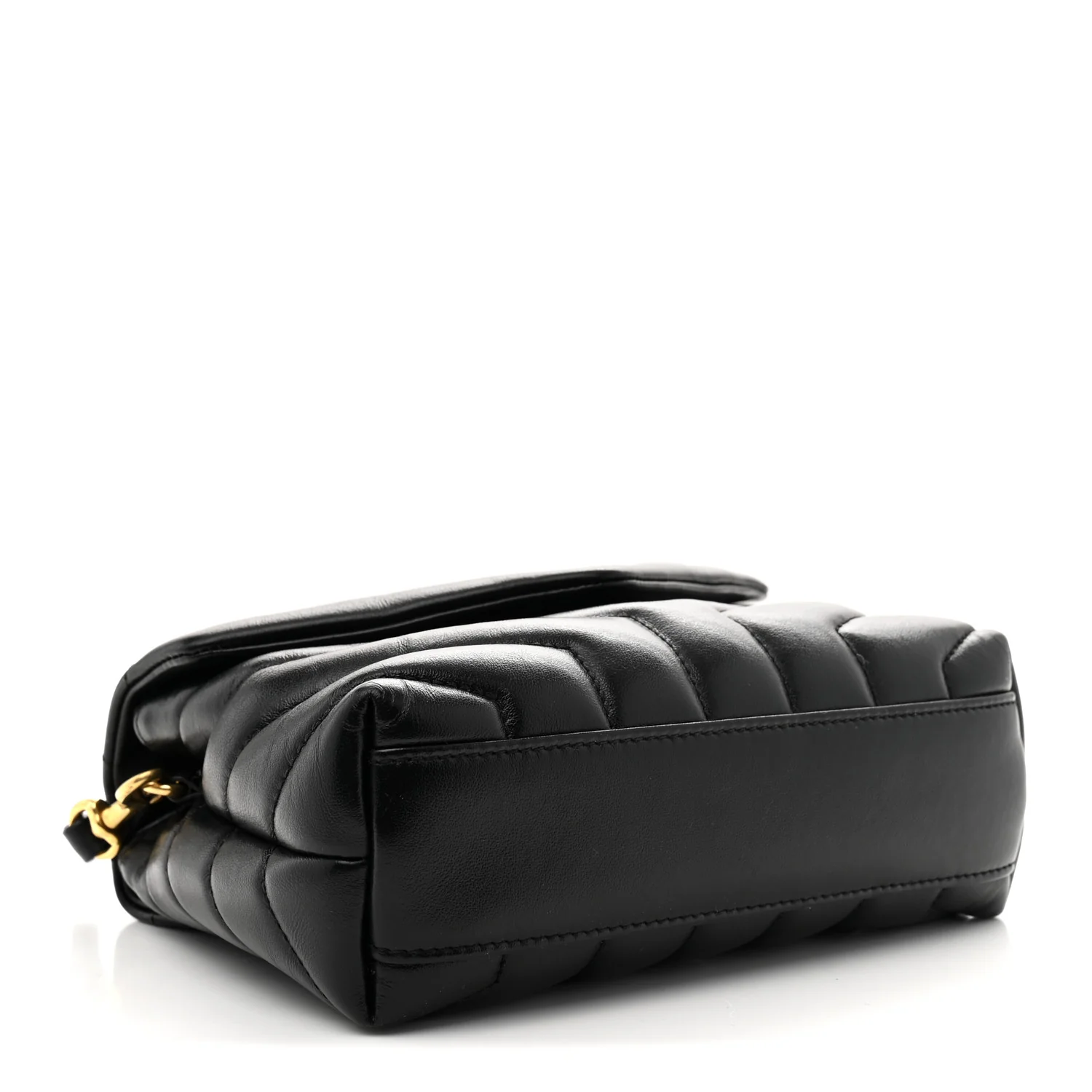 Calfskin Y Quilted Monogram Toy Loulou Crossbody Bag Black