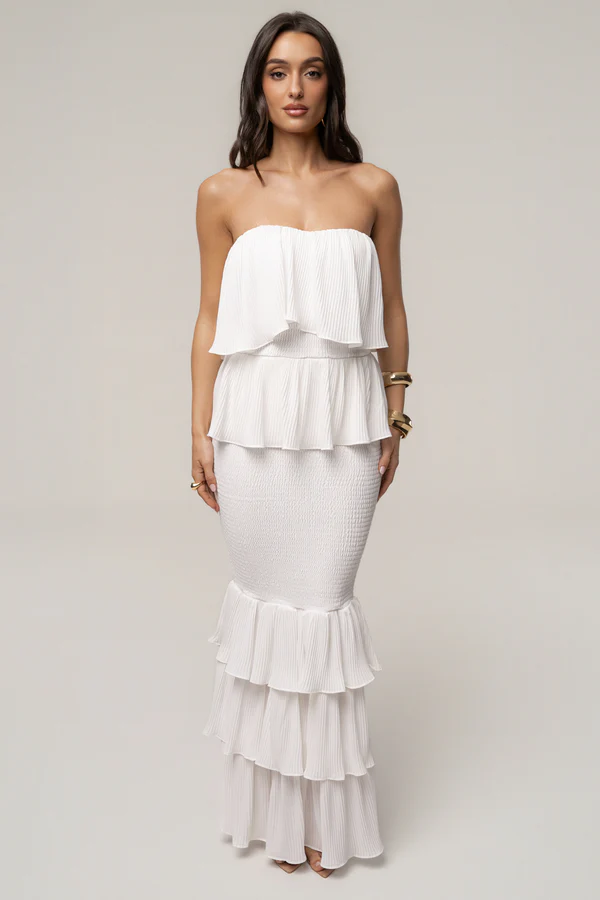 Ivory Casa Blanca Ruffle Dress