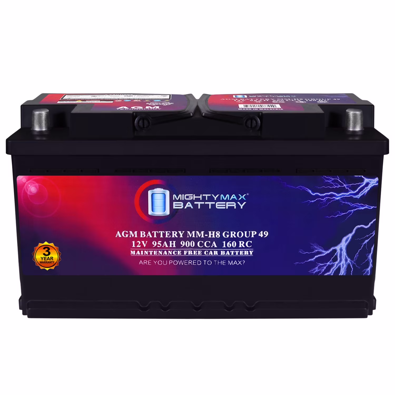 MM-H5 Start and Stop Car BCI Group Size 47 12V 60 AH, 100RC, 680 CCA Rechargeable AGM Car Battery(47) - Image 5