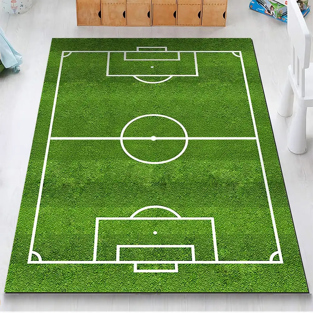 Football Field Pattern Scratch-Resistant Non-Slip Carpet
