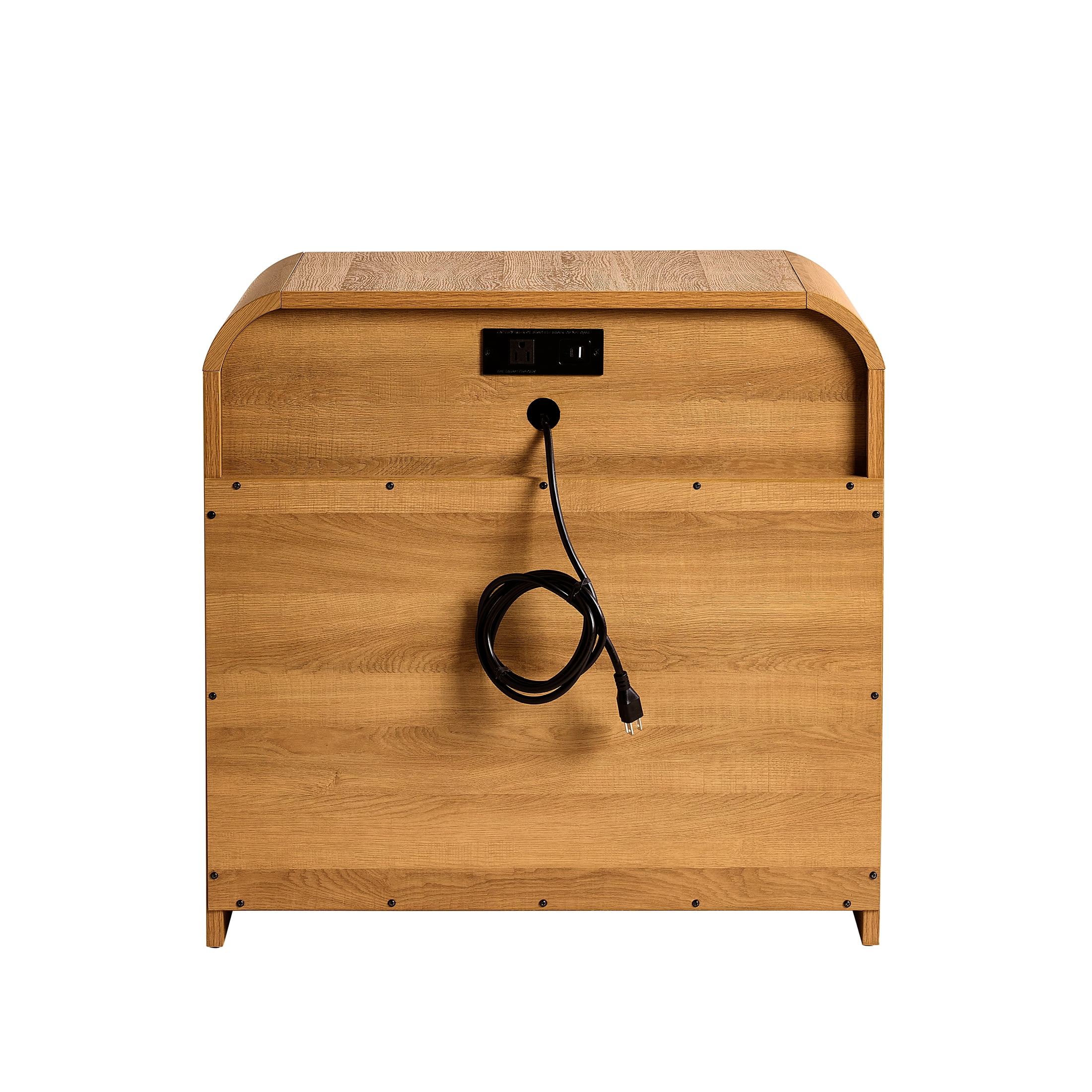 Better Homes & Gardens Juliet 3 Drawer Nightstand with USB, Light Honey