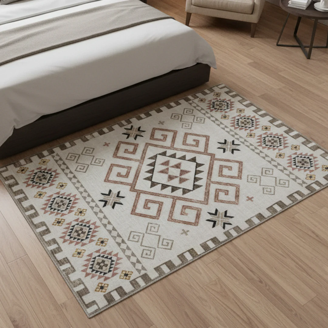 Muddy Mat® Sedona Washable Area Rugs for Living Room, Bedroom & Dining Room – Modern Soft Low Pile Non Slip Carpet – Pet Friendly Waterproof Foldable Rugs for Home