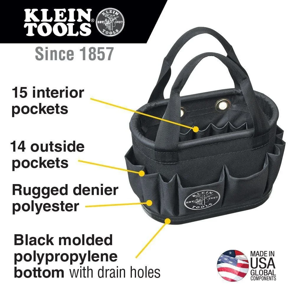 Klein Tools 5144BHB14OS Hard-Body 29-Pocket Aerial Bucket - Black