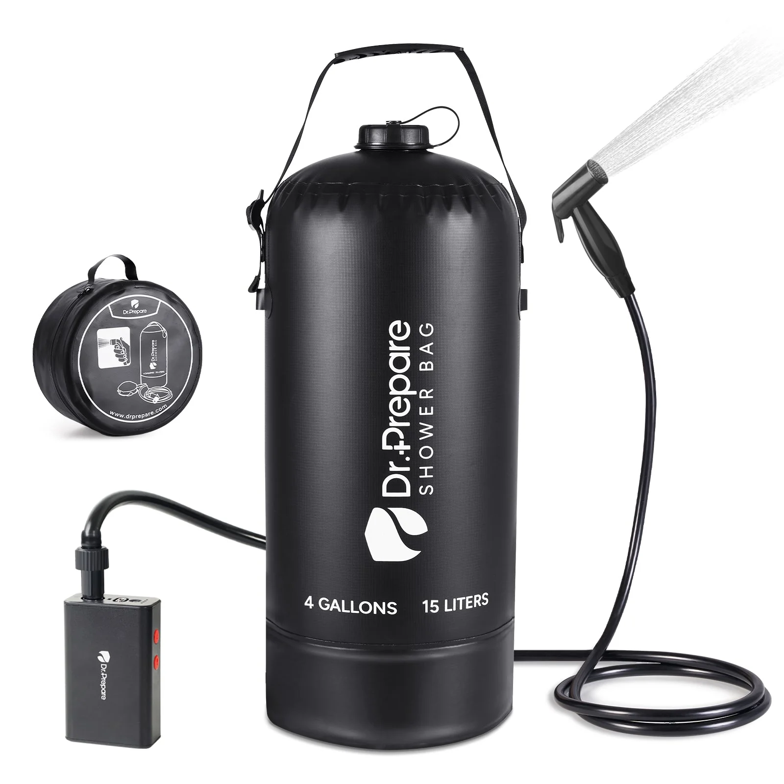Dr.Prepare 15L Camping Shower Bag (4 Gallons)