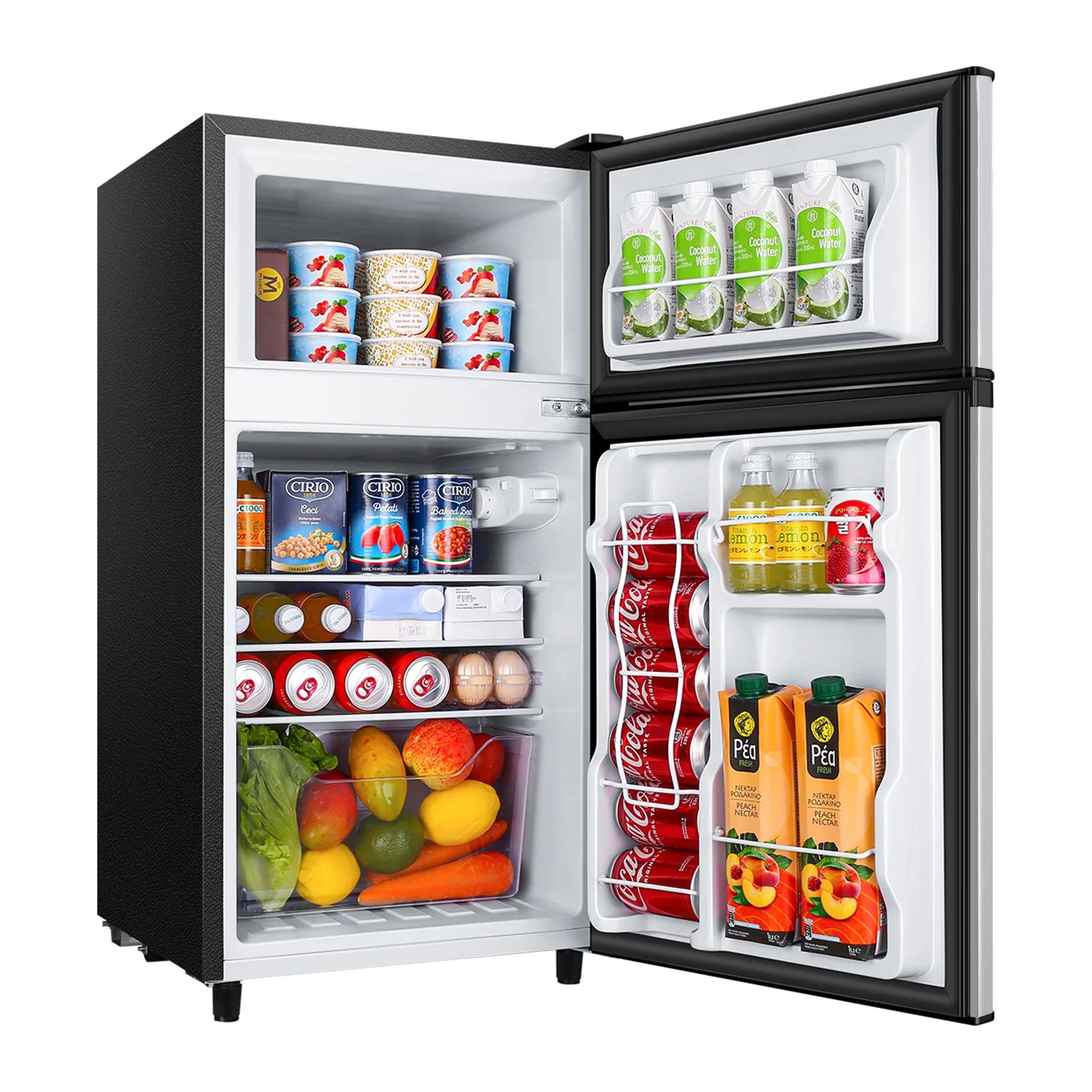 3.5 Cu ft Two Door Mini Fridge, Silvery - Image 2