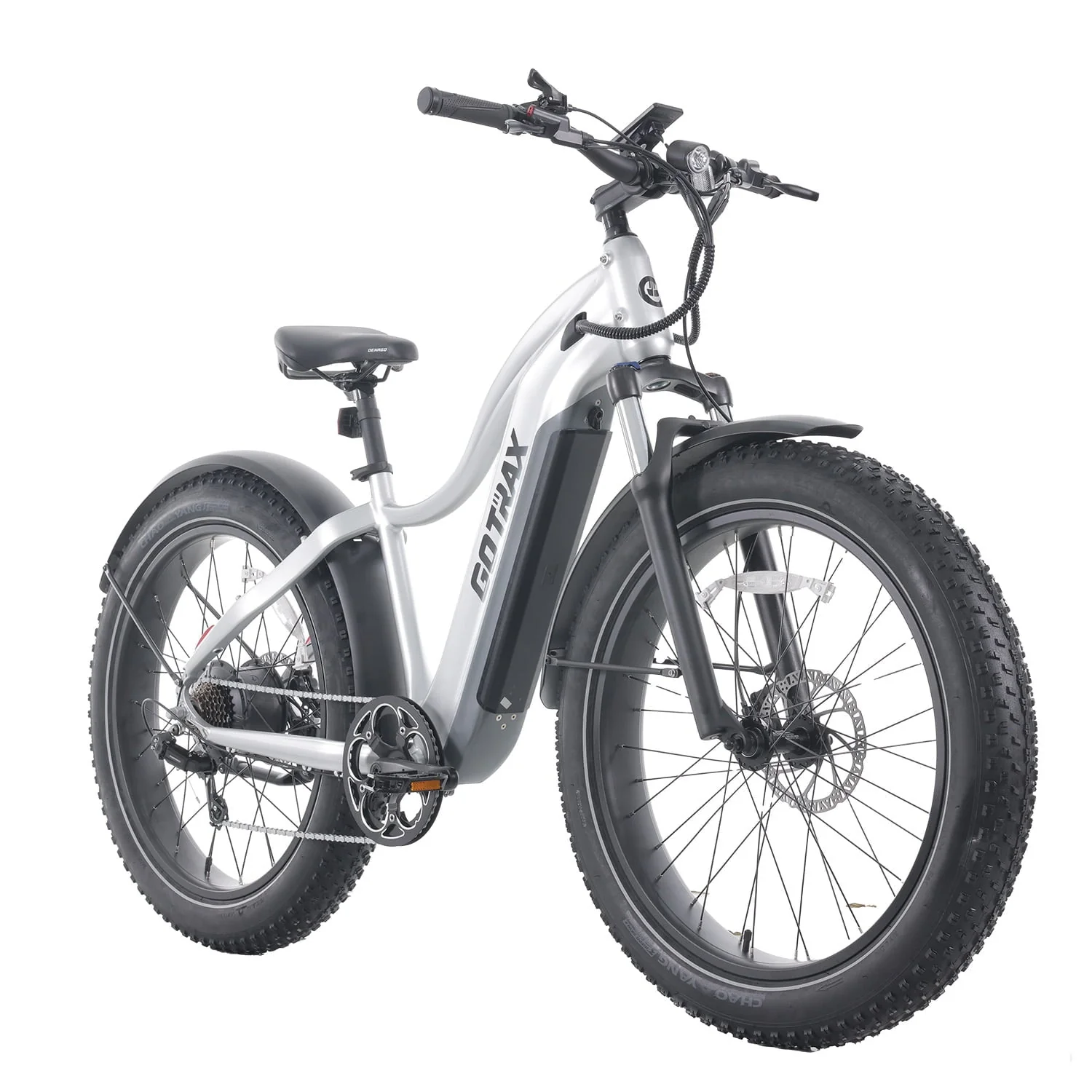 GOTRAX Tundra Electric Bike for Adults, 750W 48V 26" x 4" Fat Tire Adult Dirt Electric Bicycle, 20MPH All-Terrain Electric Mountain Bike, Step Over, Silver
