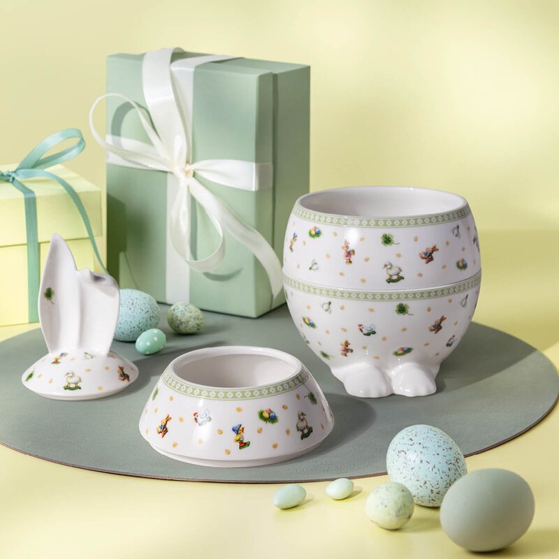 Easter Delight dekorasjonsegg 30 cm hvit/grønn