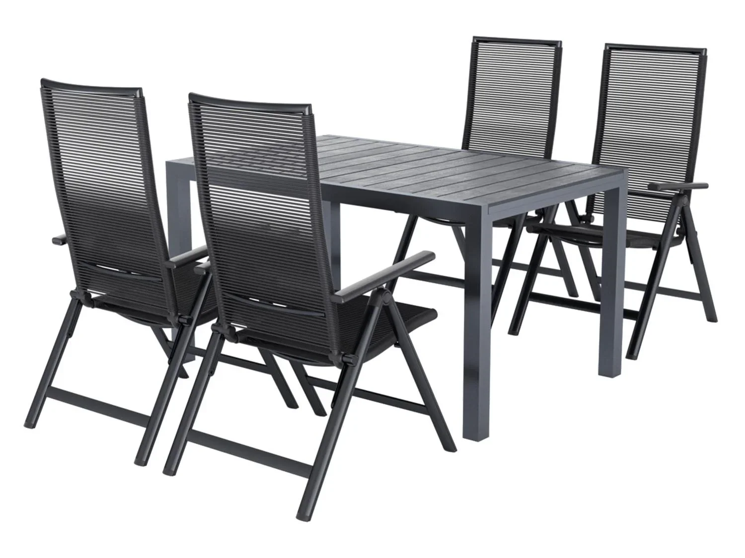 LIVARNO Table de jardin + Lot de 4 fauteuils Miami