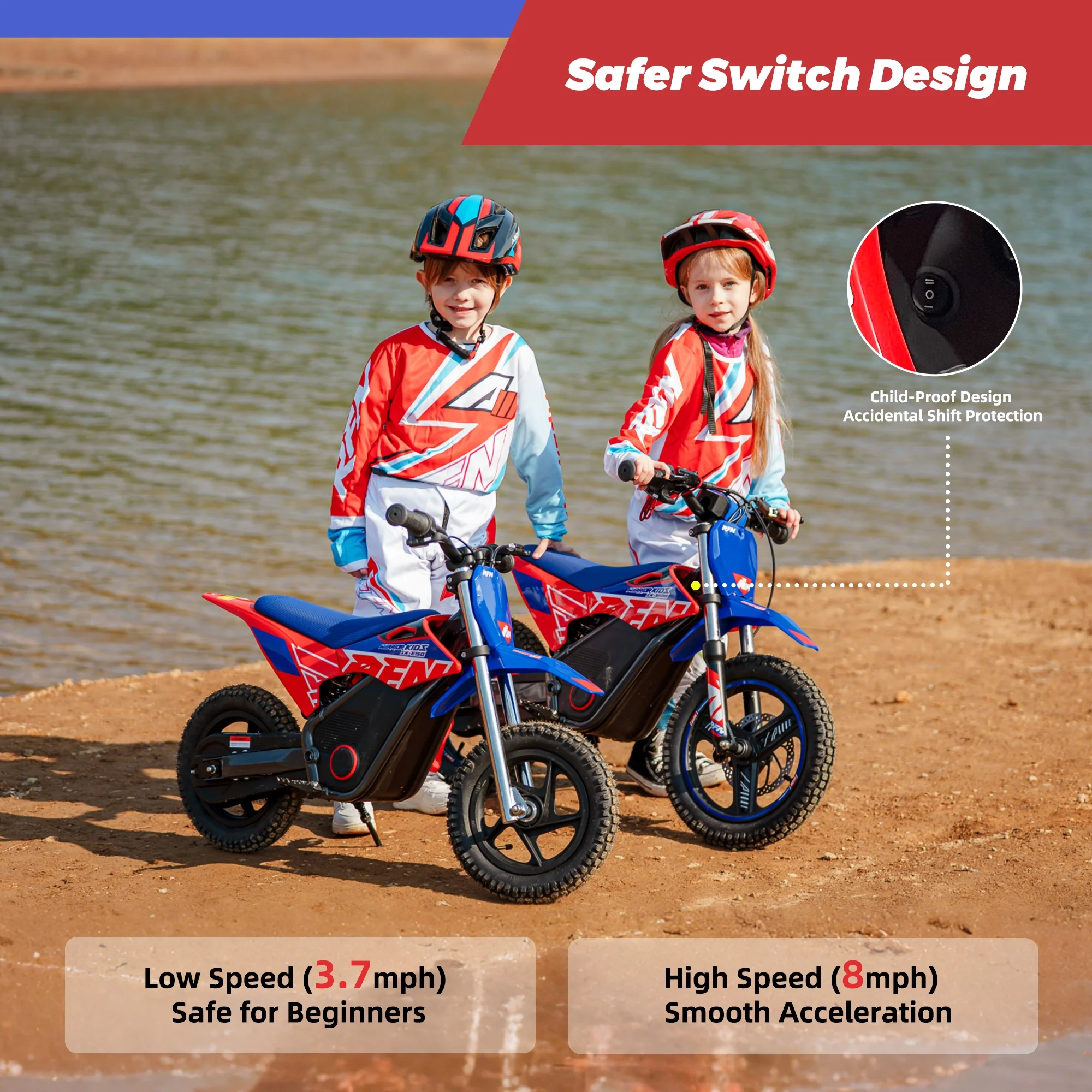 Warrior Kids SX-E150 24V 200W Kids Electric Dirt Bike �?2-Speed Off-Road Motorcycle, 8 mph, 6.2 mile Range, Ages 3-6(Warrior Kids SX-E150/8 mph) - Image 4