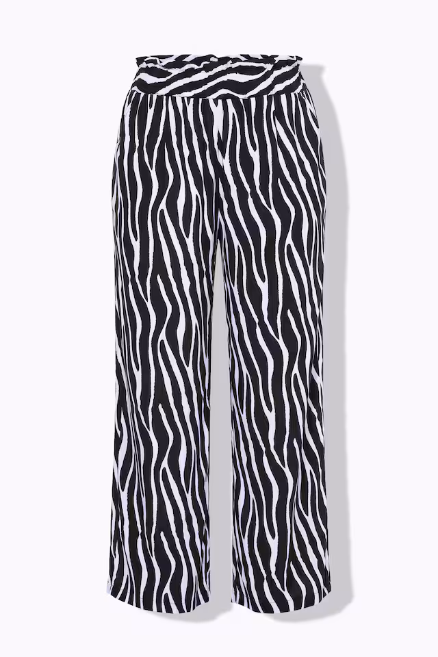 Zebra Print Elastic Waist Palazzo Pants