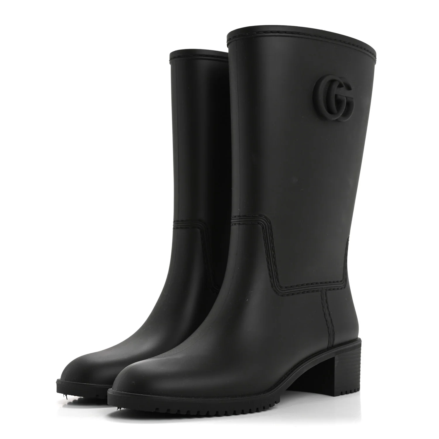 Rubber Double G Womens Rain Boots 37 Black