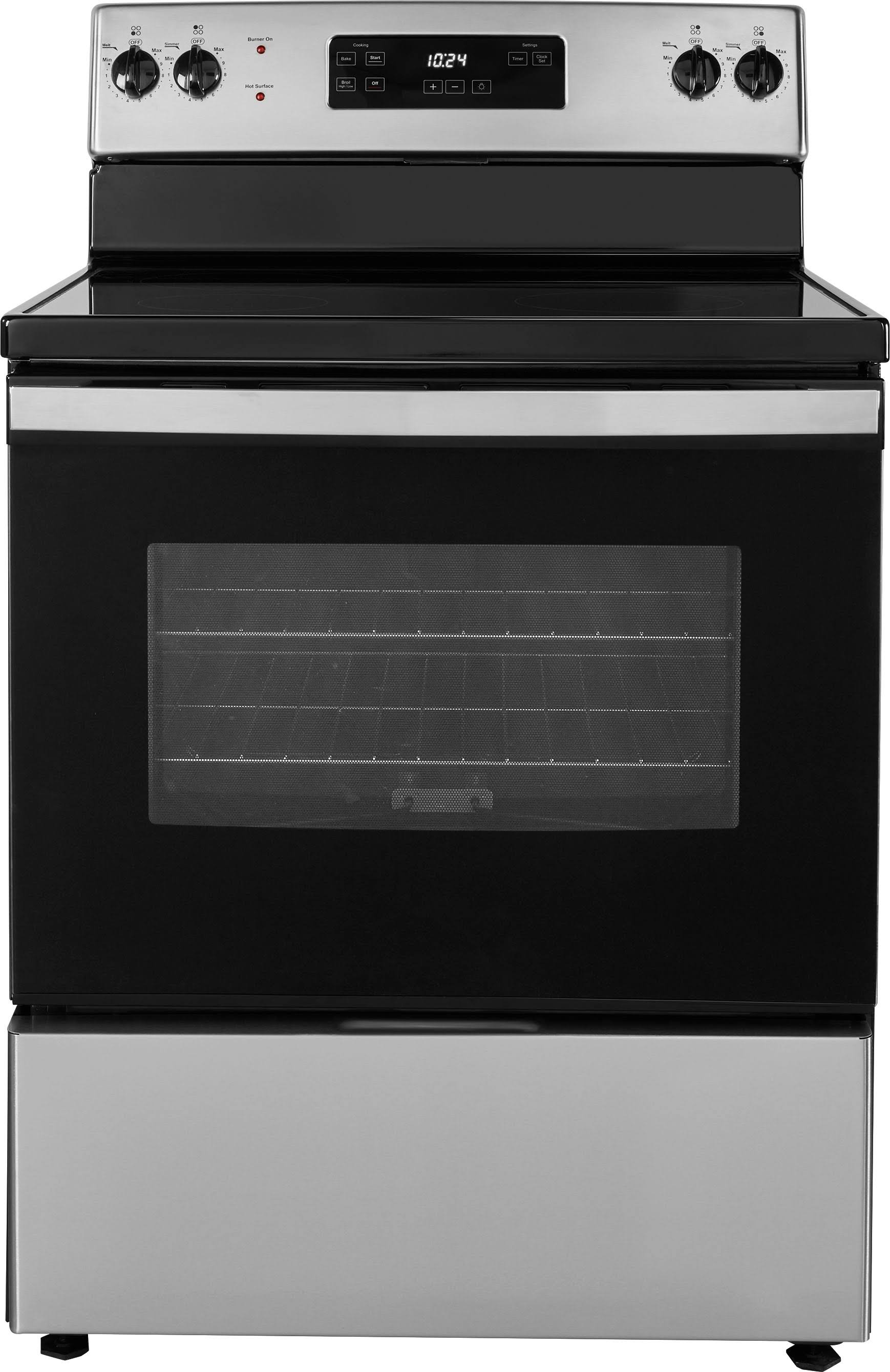Insignia - 5 Cu. ft. Freestanding Electric Range - Stainless Steel