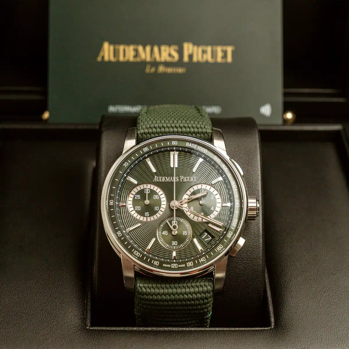 【Super Clone】Audemars Piguet Code 11.59 Green Dial Green Rubber Strap Watch 41mm 26393ST.OO.A056KB.01