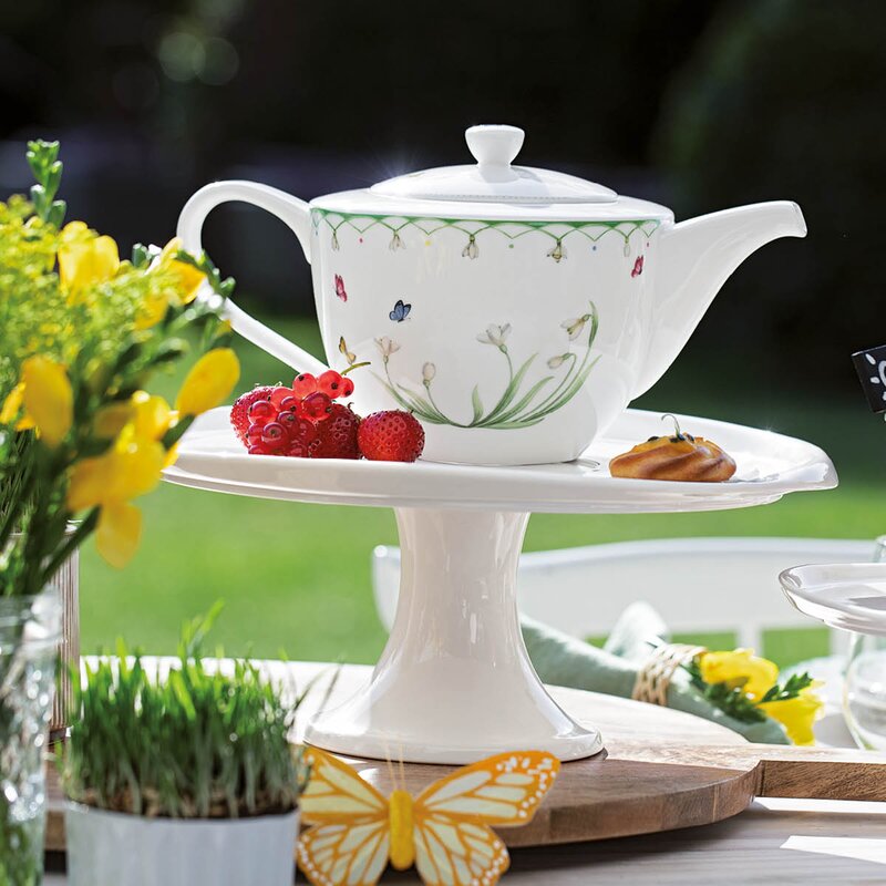 Colourful Spring tekanne 1,3 L hvit/grønn