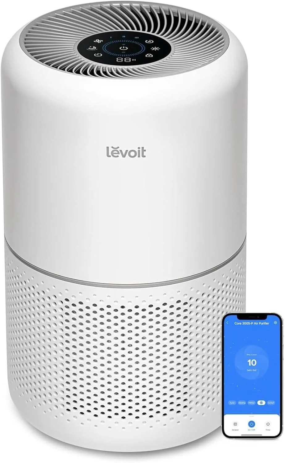 Purificateur d'air LEVOIT pour la maison, élimine les allergènes et les poils d'animaux dans la chambre, couvre jusqu'à 100 m² (1073 pi²) grâce à son moteur à couple élevé de 56 W, certifié AHAM VERIFIDE, filtre 3 en 1 avec mode nuit HEPA, élimine la