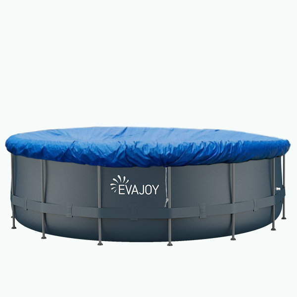 Ensemble de piscine hors sol ronde EVAJOY avec structure métallique de 4,88 m x 1,22 m