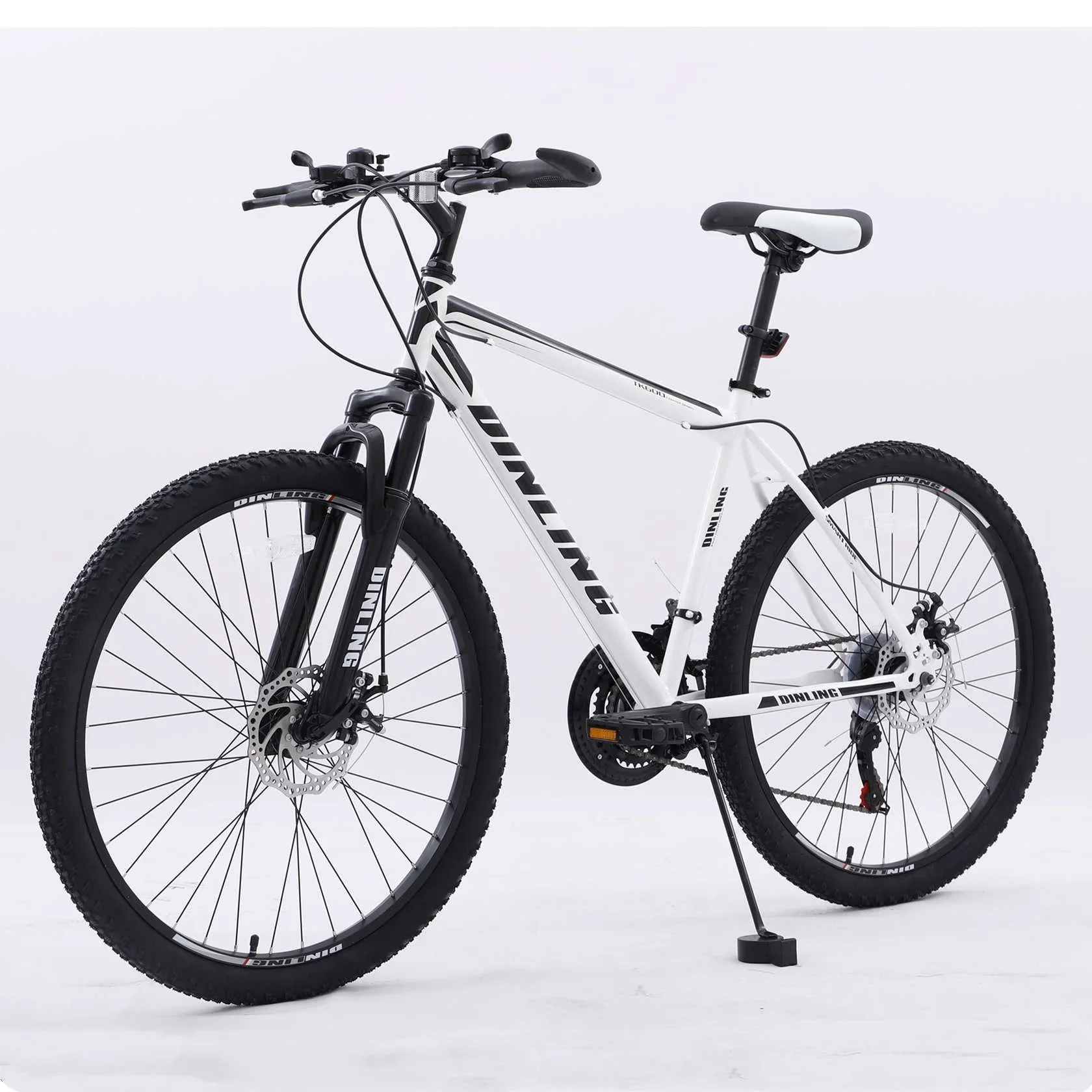 Dinling Comfort Adult Hybrid Bike, 21-Speed, 26 Inch Road Bike for Men and Women White