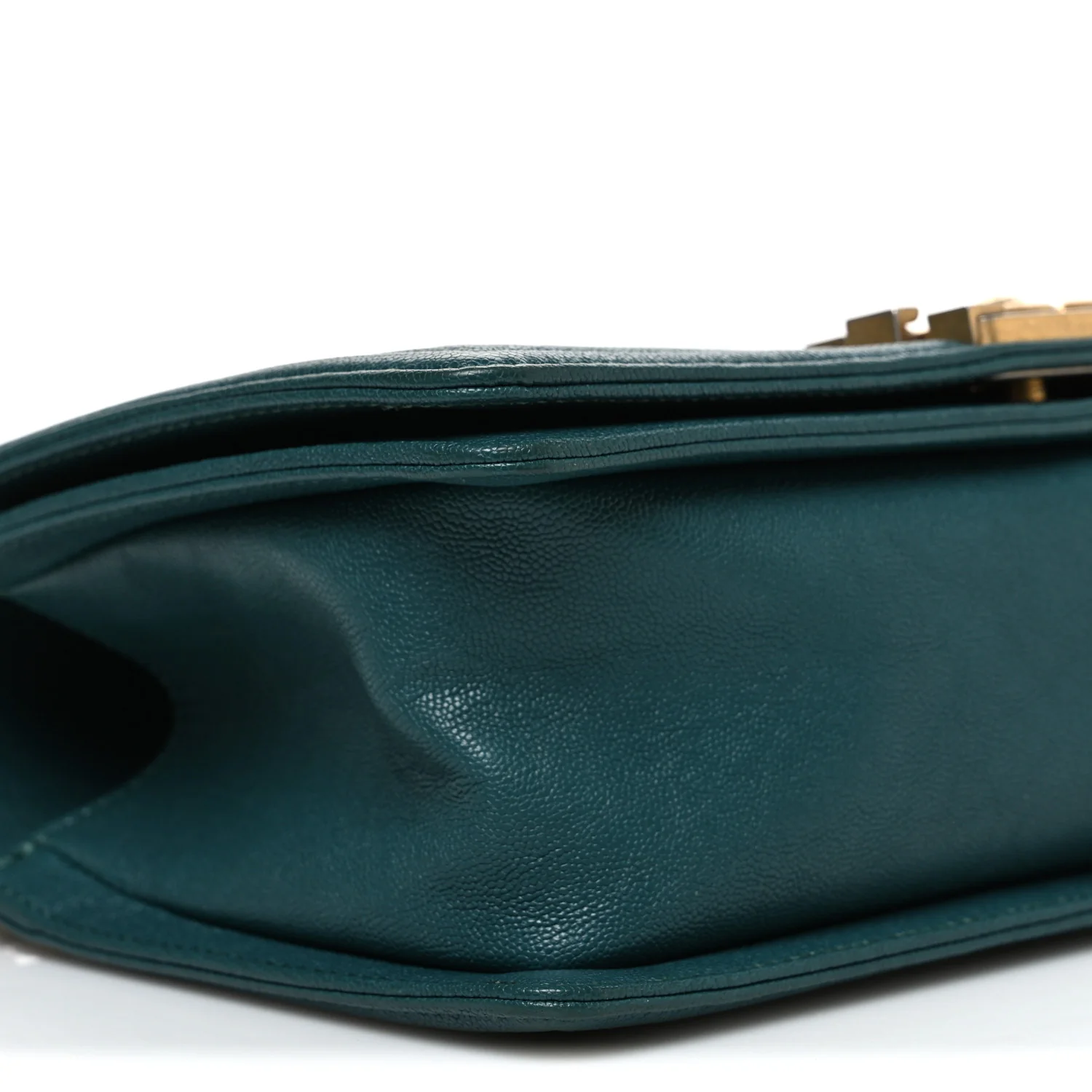 Caviar Quilted Medium Boy Flap Dark Green